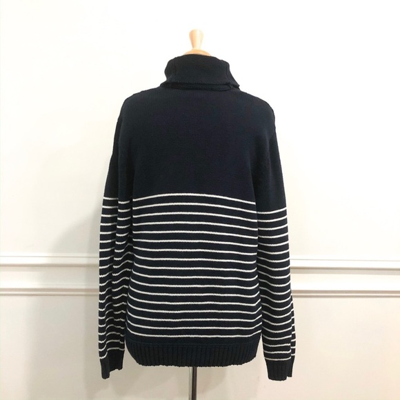 Chaps Navy Striped Pullover Nautical Sweater Size Large - Picture 3 of 11